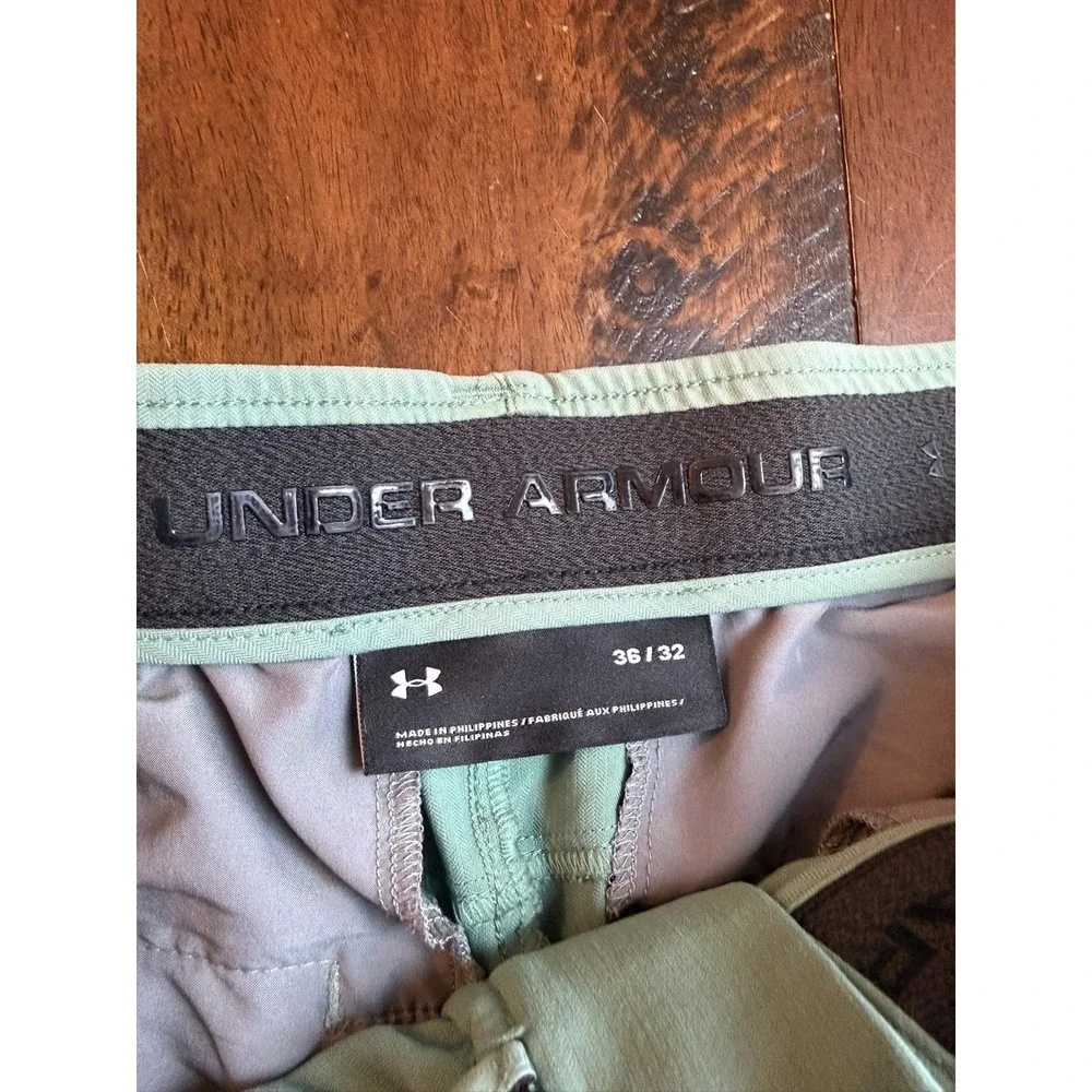 Under Armour Pants Mens 36x32 Green Stretch Herringbone Chino‎ Golf Tapered